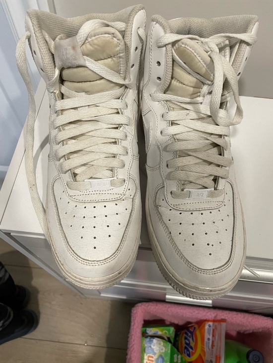 Nike Shoes - Nike Air - White High-Top Sneakers - Minimal Leather Design 6.5 Y/8 US women’s